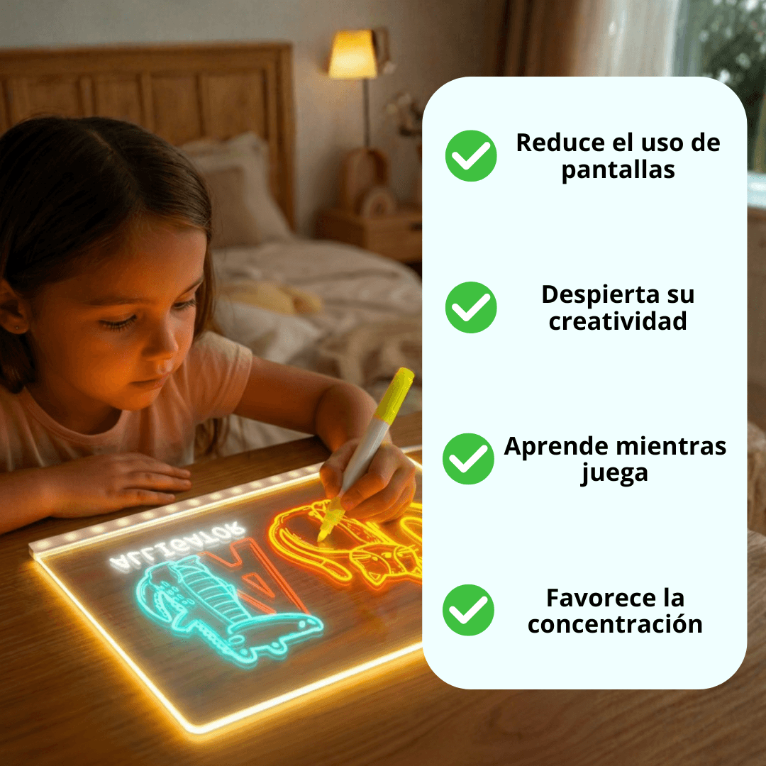 LumiTab | Pizarra LED y Lámpara Nocturna (2 en 1)